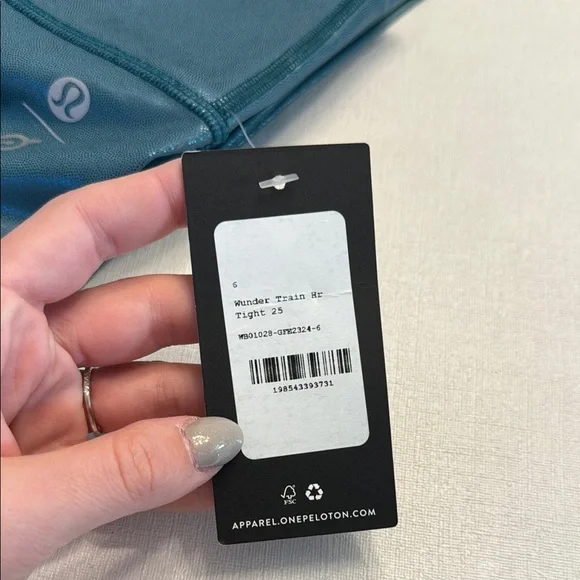 NWT LULULEMON x Peloton Wunder Train High-Rise Tight 25" Foil Storm Teal - Picture 3 of 5